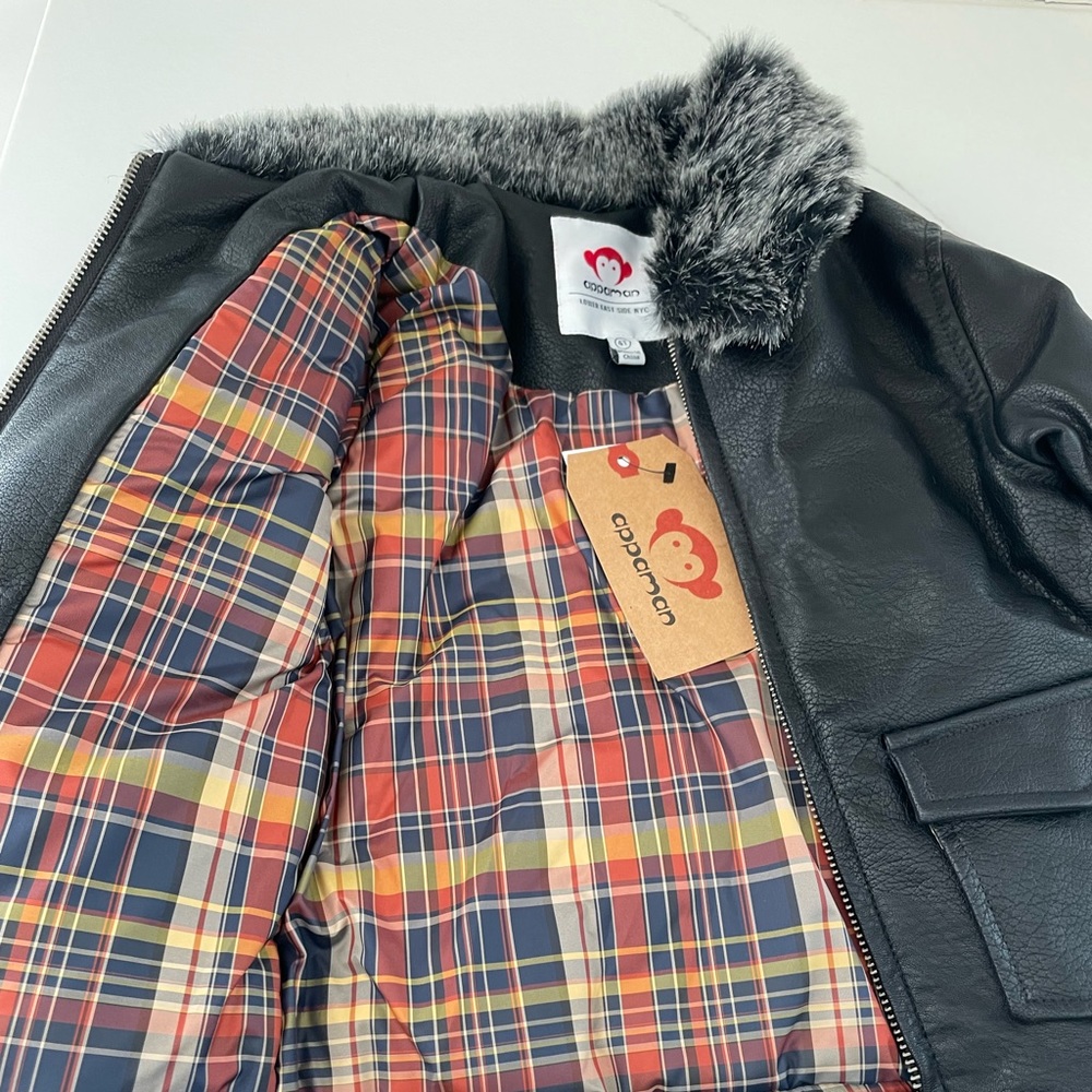 NWT!! Appaman Boys bomber jacket with fur collar. Size: 4T